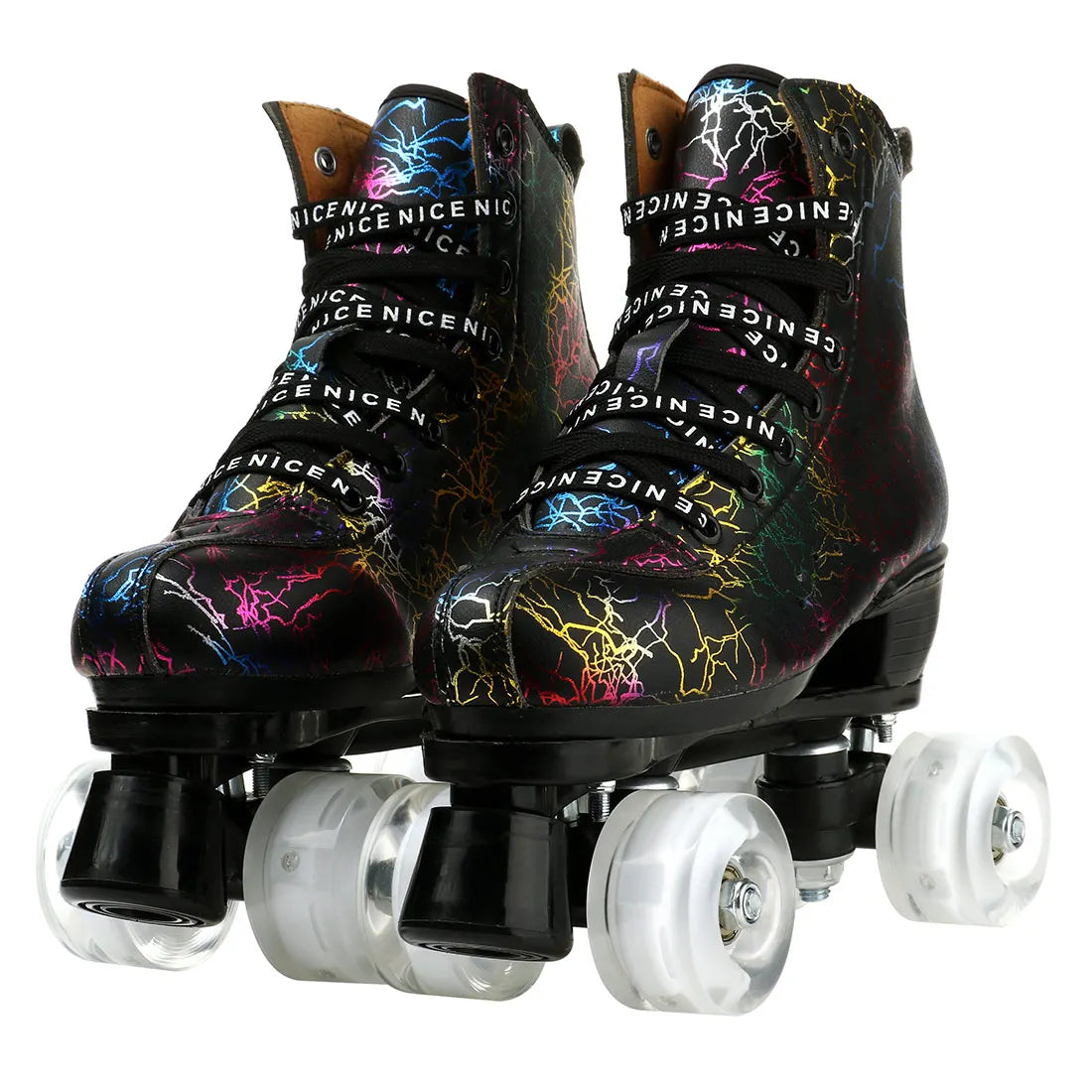 Wavy PU Quads Roller Skate Shoes