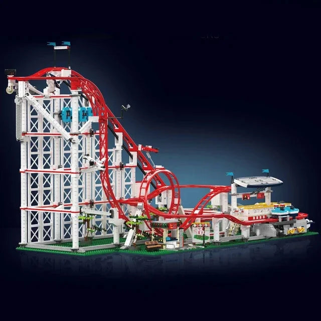 MOULD KING 11014 Creative Remote Control Loops Roller Coaster Building Blocks Amusement Park Construction Toys Set