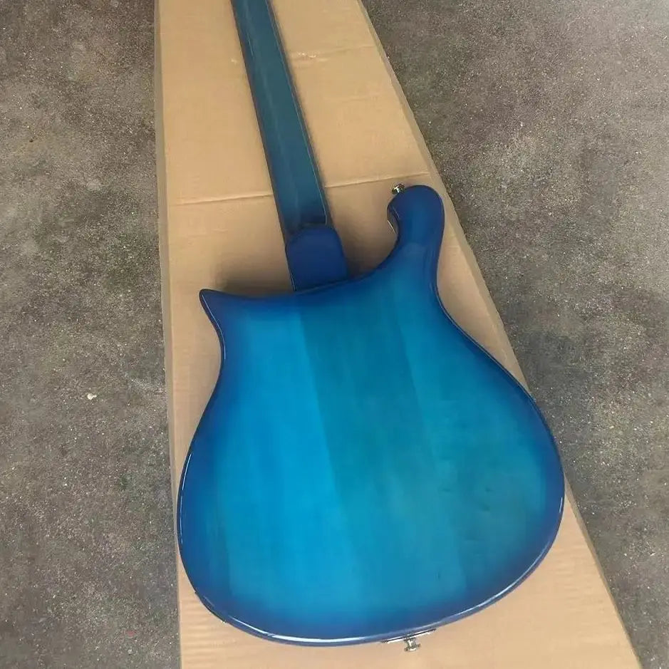 Wavy Blue Electric Guitar with Gold Pickup