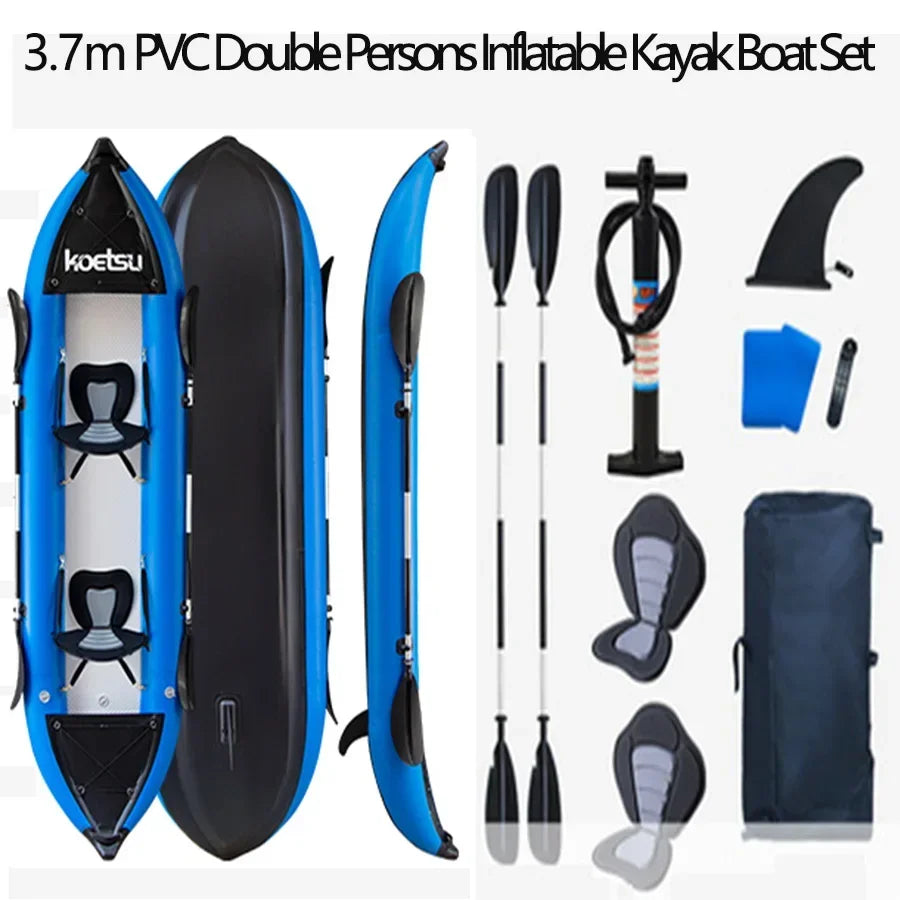 KOETSU 1-2 Persons Inflatable PVC Kayak Fishing Canoe