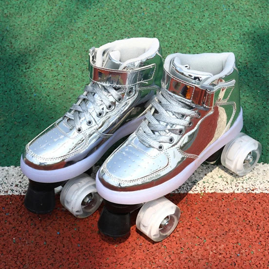 LED Sneaker Style Quad Roller Dance Skates