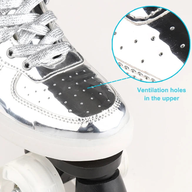 LED Sneaker Style Quad Roller Dance Skates