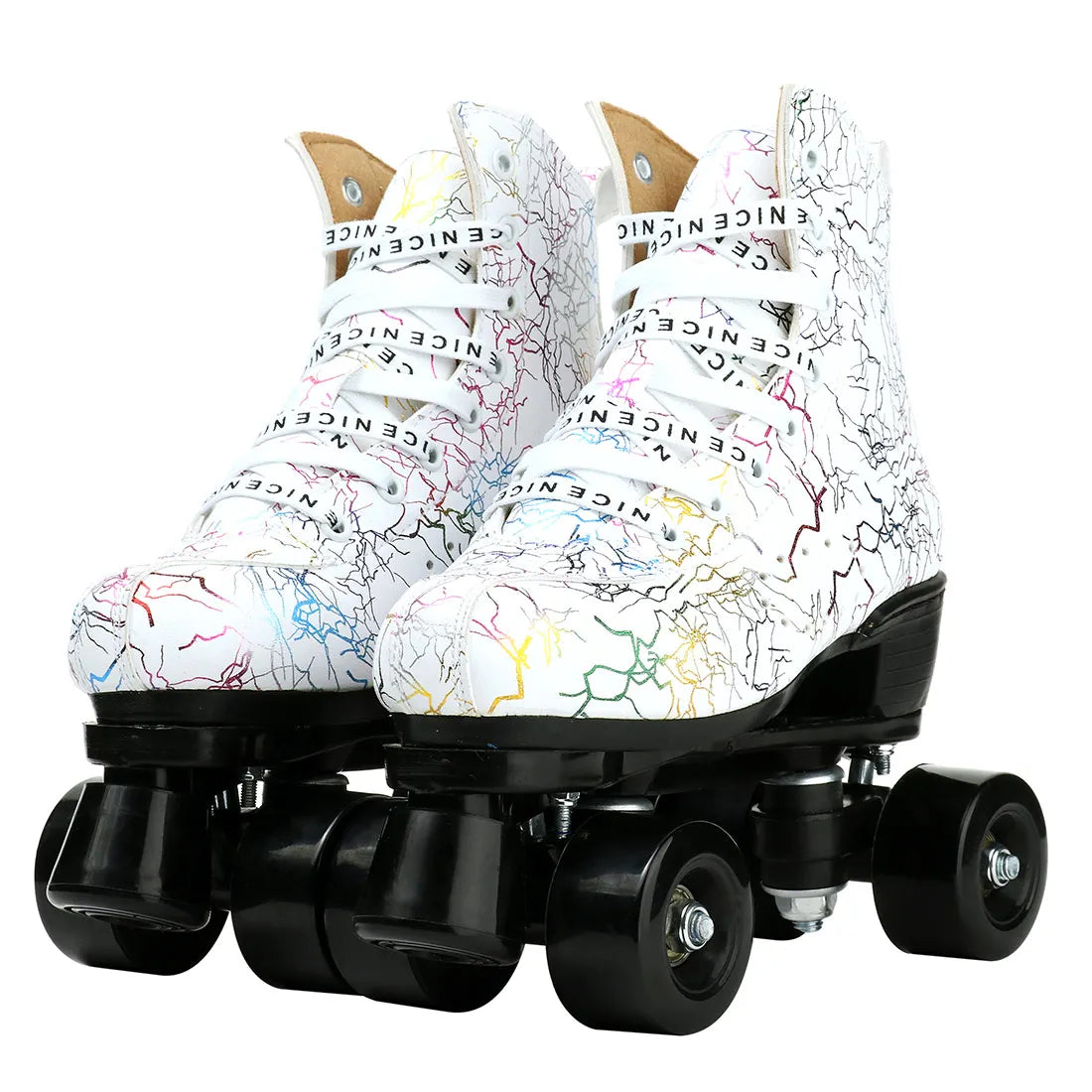 Wavy PU Quads Roller Skate Shoes