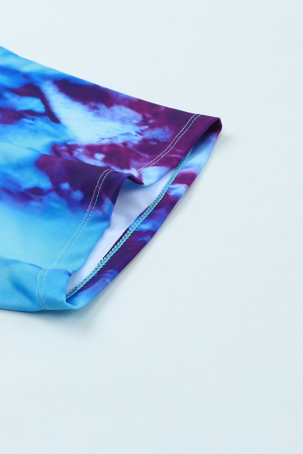 Light Blue Tie-dye Print Booty Yoga Shorts