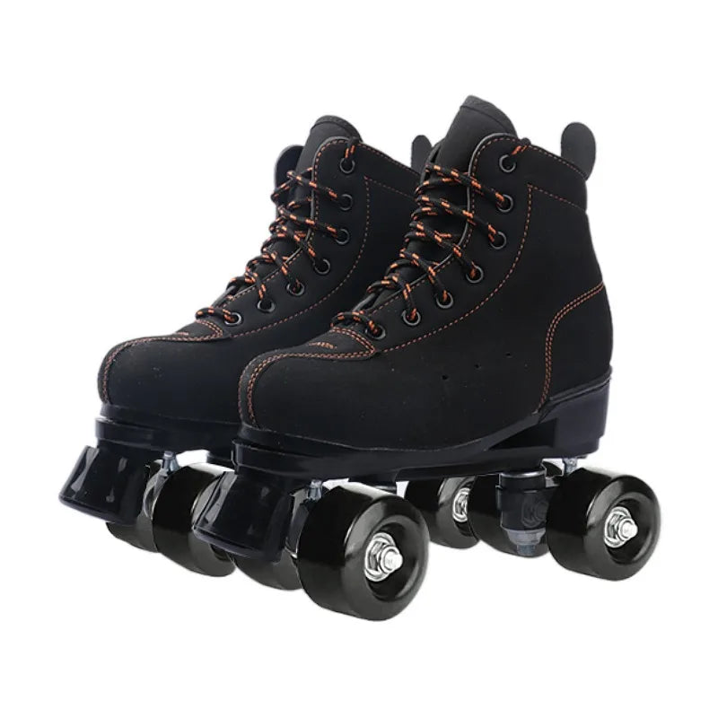 Beginner Quad Skates with Microfiber Leather Shoes