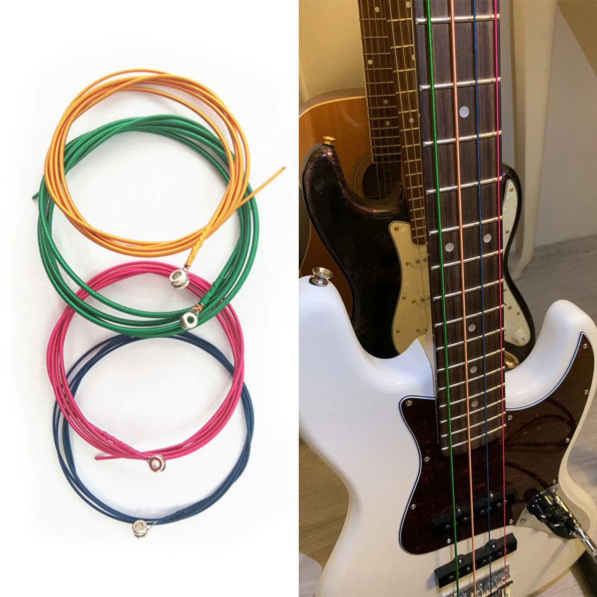 1.2m Stainless Steel Colored Bass Strings 1 Set