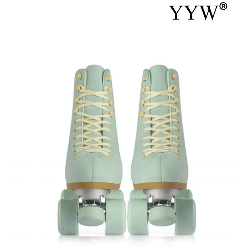 Women's Retro Solid Color Quad Roller Skates