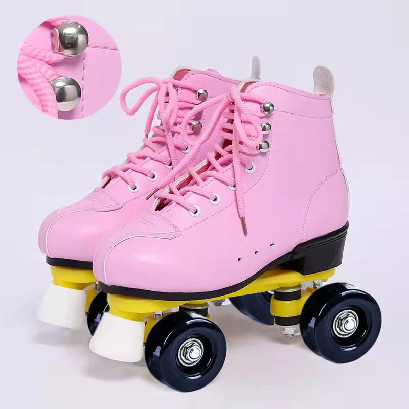 Beginner Quad Skates with Microfiber Leather Shoes