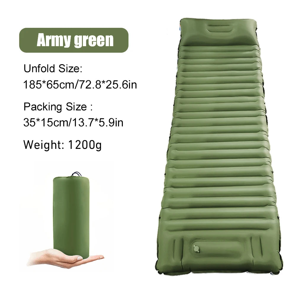Ultralight Thicken Outdoor Inflatable Mattress with Built-in Pump