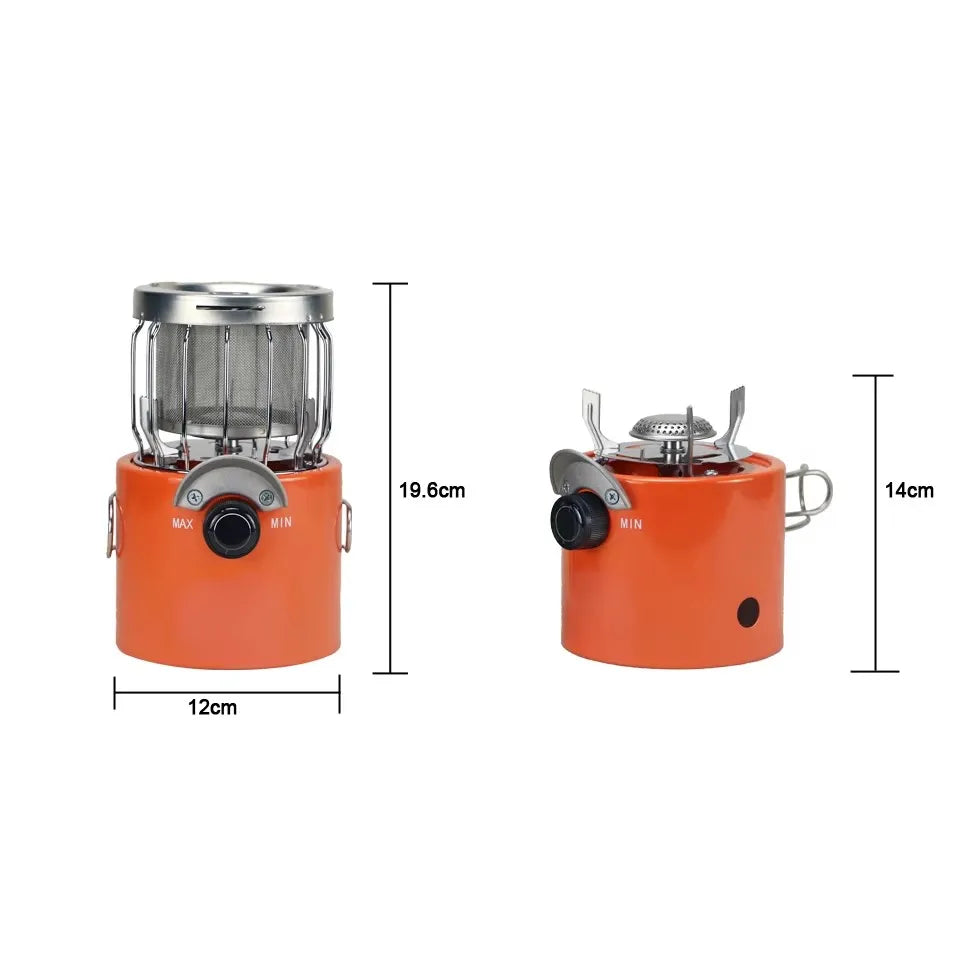APG Mini 2 In 1 Camping Stove Gas Heater & Cooking System