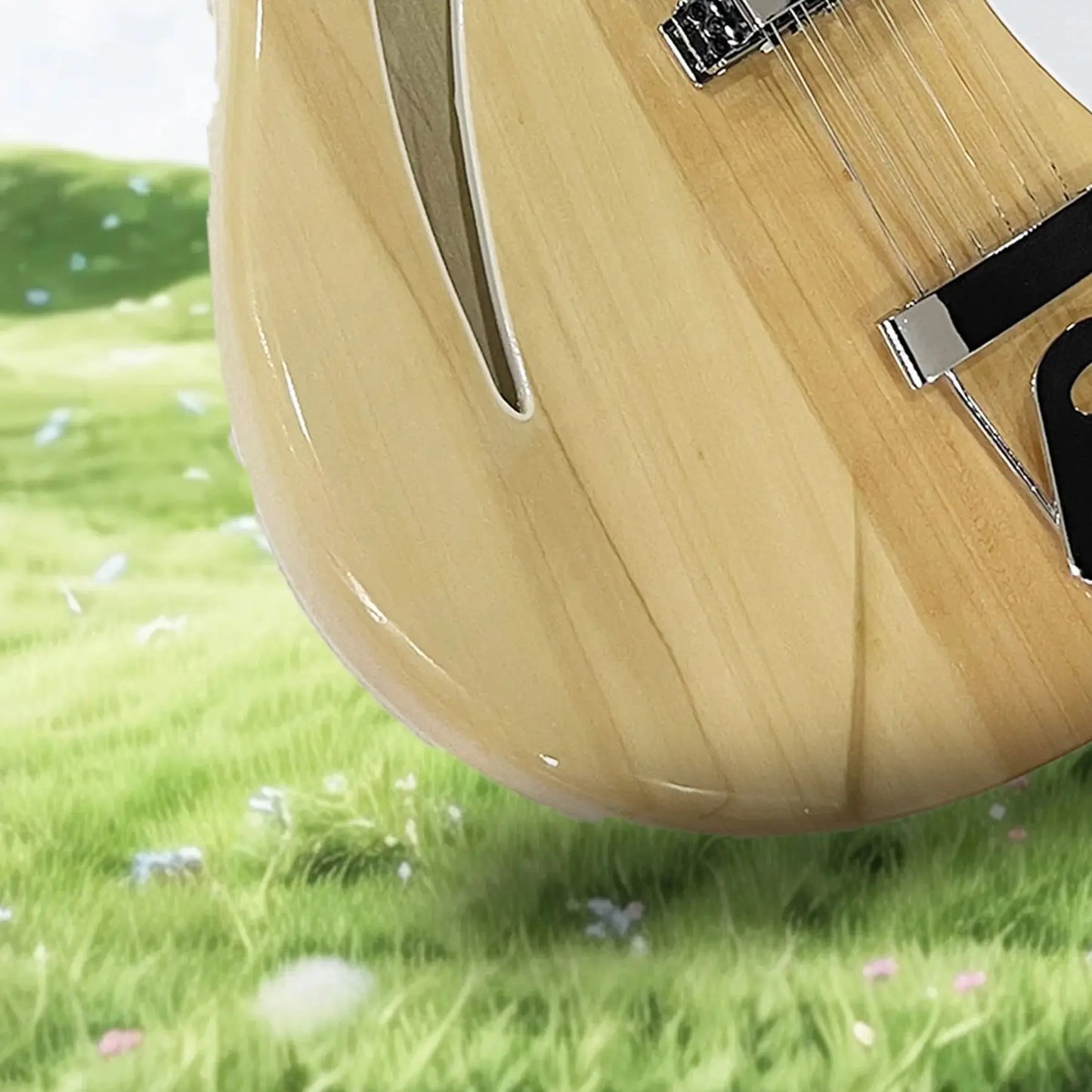 Ric 1988 Natural Semi Hollow Electric Guitar 12 Strings Lacquer Gloss Fingerboard,3 Pickups Triangle Inlay OEM