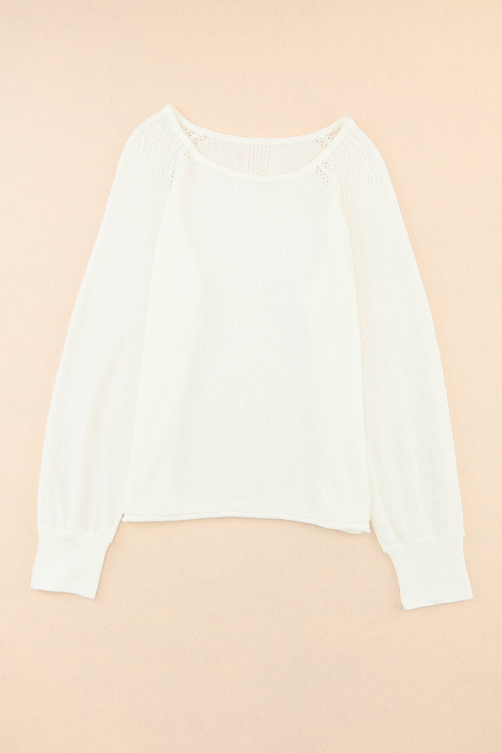 Brown Plain Raglan Sleeve Casual Pullover Sweater