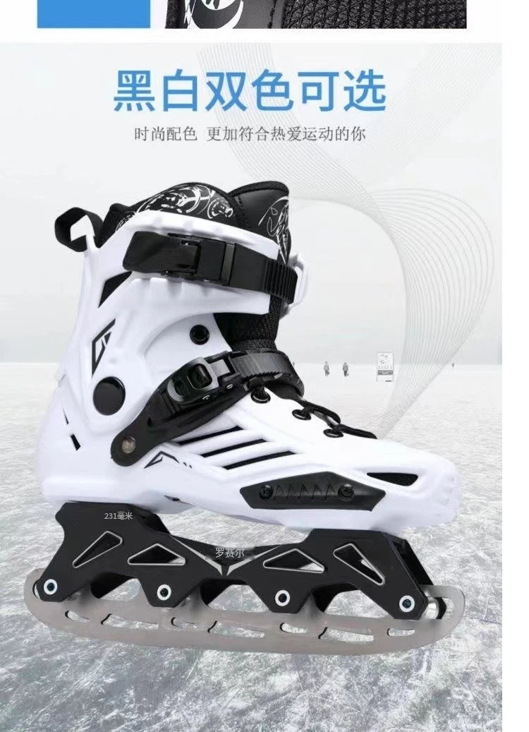 Dual-purpose Ice Hockey & Roller Skates Shoes