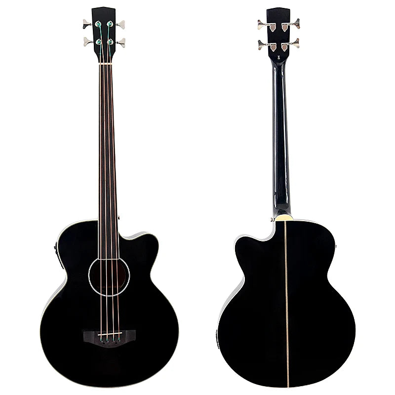4 String 5 String Natural Color Electric Acoustic Bass Guitar Matte Big Jumbo Bass Guitar 43 Inch 24 Frets with EQ