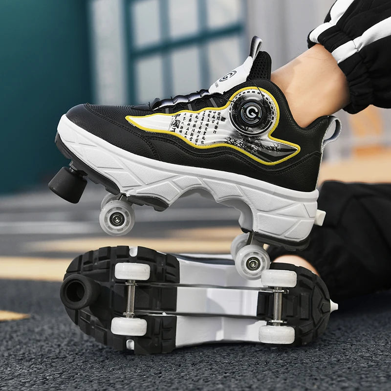 Children's Fashionable Roller Skates Detachable 4-Wheel Dual-Purpose Skate Shoes (Heelys)