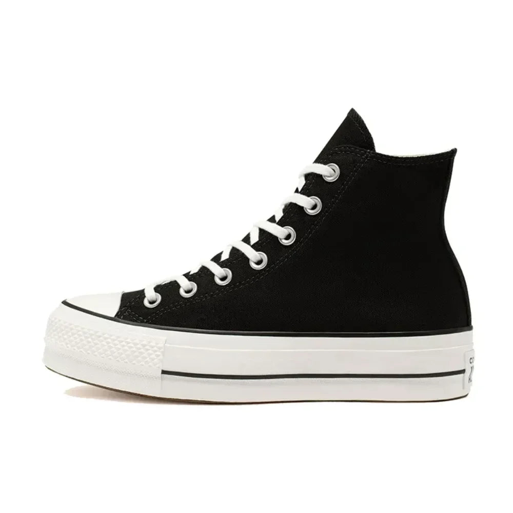 Converse All Star High Top Muffin Bottom Classic Hundred Women's Casual Non-slip High Top Canvas Shoes (Premium White)