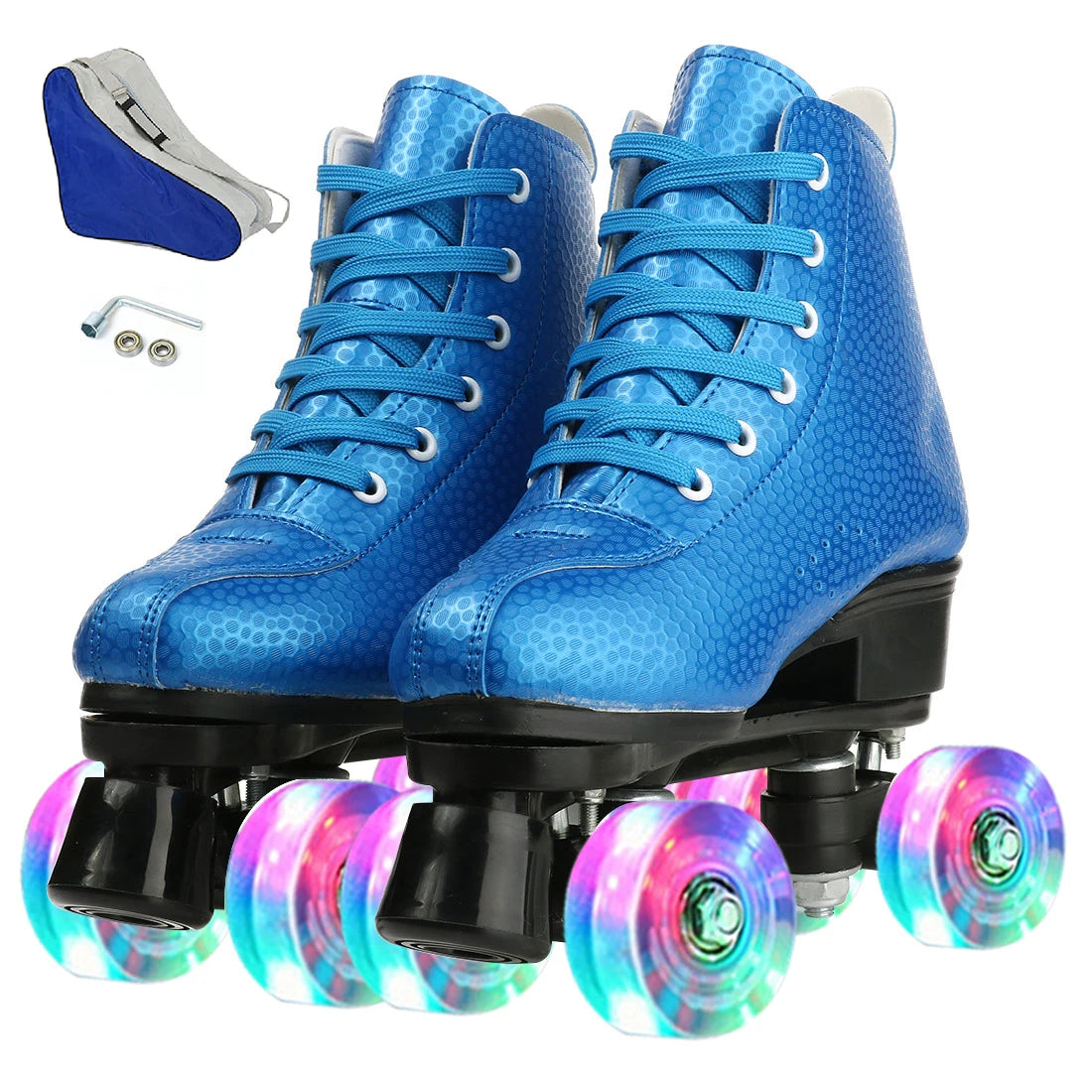 PU Leather Roller Skates, Elegant Red