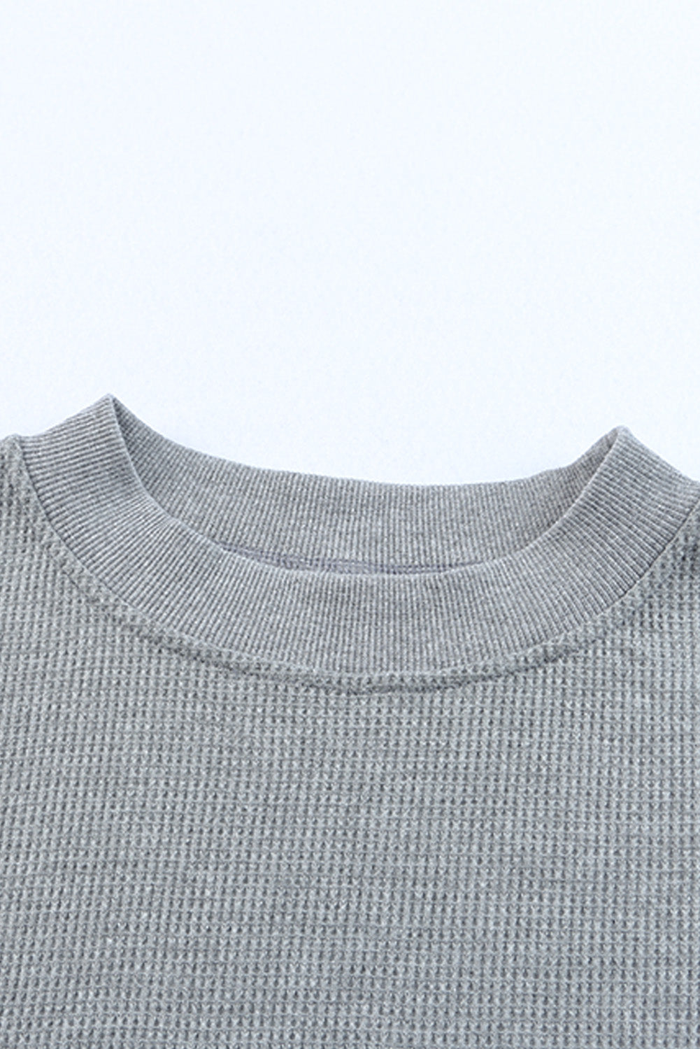 Black Crew Neck Ribbed Trim Knit Long Sleeve Top
