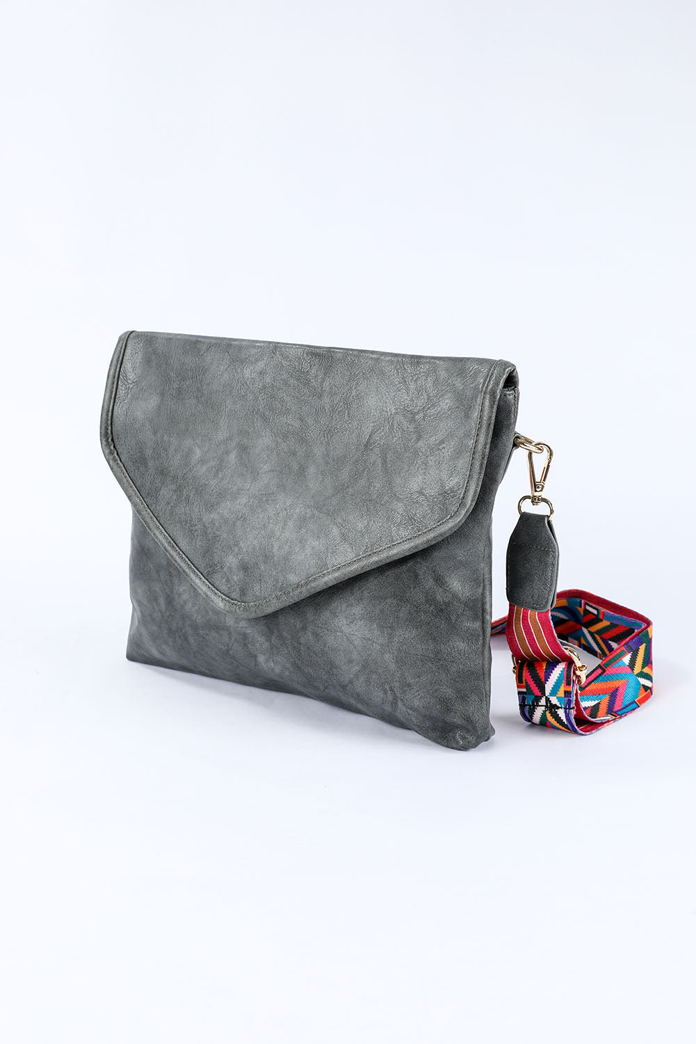 Gray Retro PU Leather Messager Bag