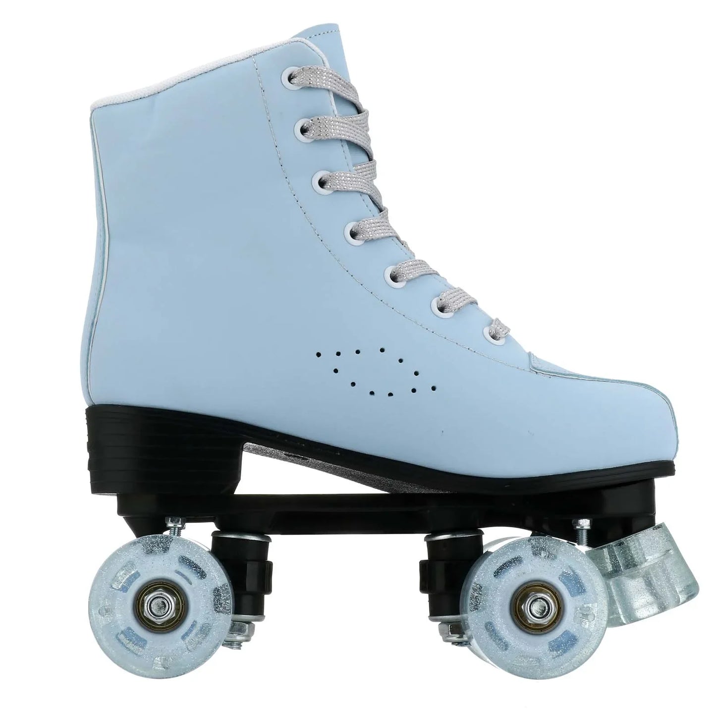 PU Leather Quad Roller Skates with Flashing wheels