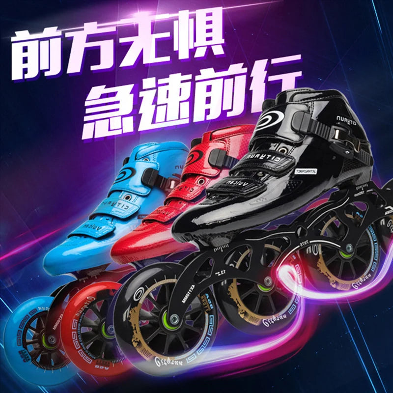Advanced Carbon Fiber Inline Speed Skates - 7075 Alloy CNC Frame | 85A Durable PU 110mm 100mm 90mm Roller Wheels