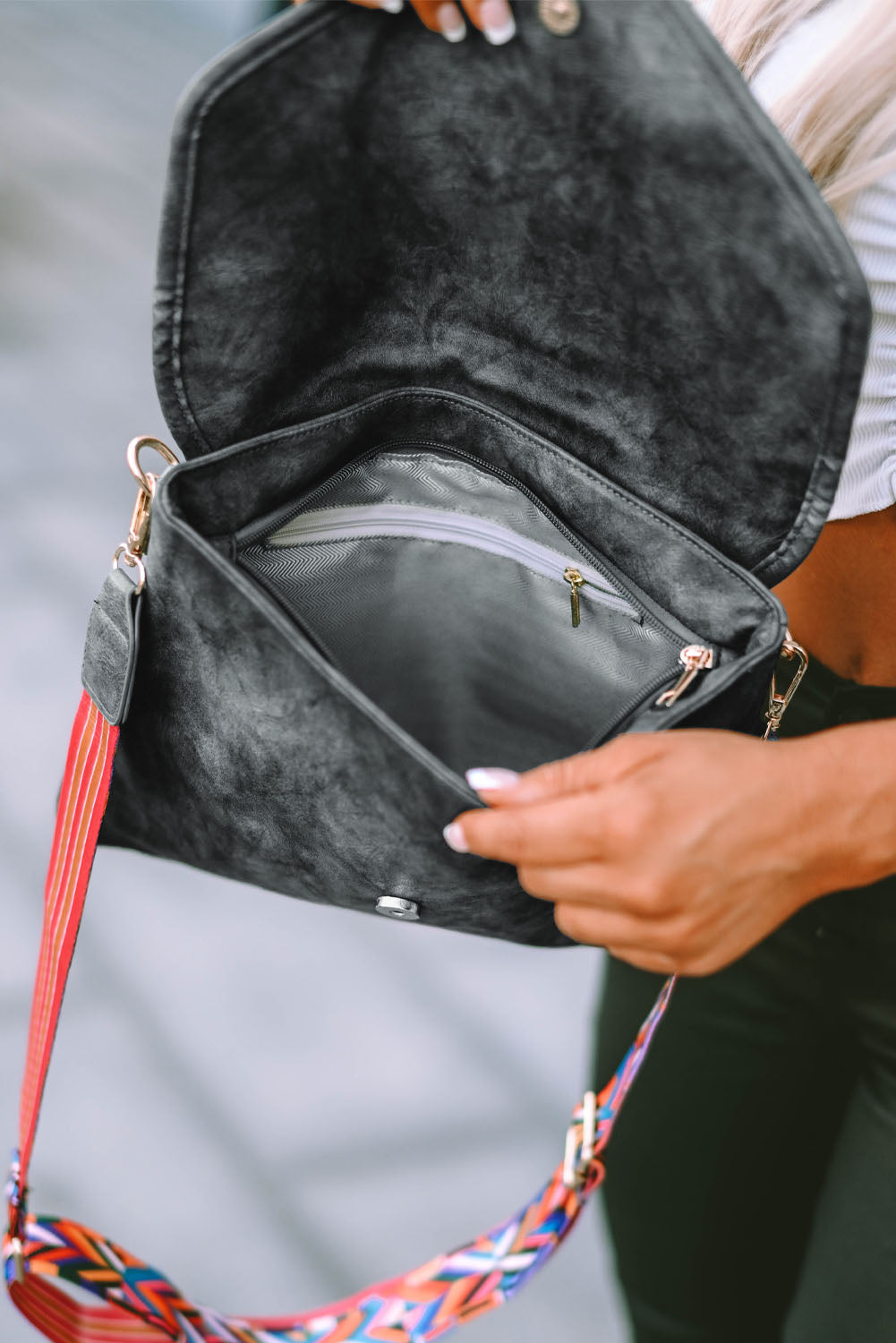 Gray Retro PU Leather Messager Bag