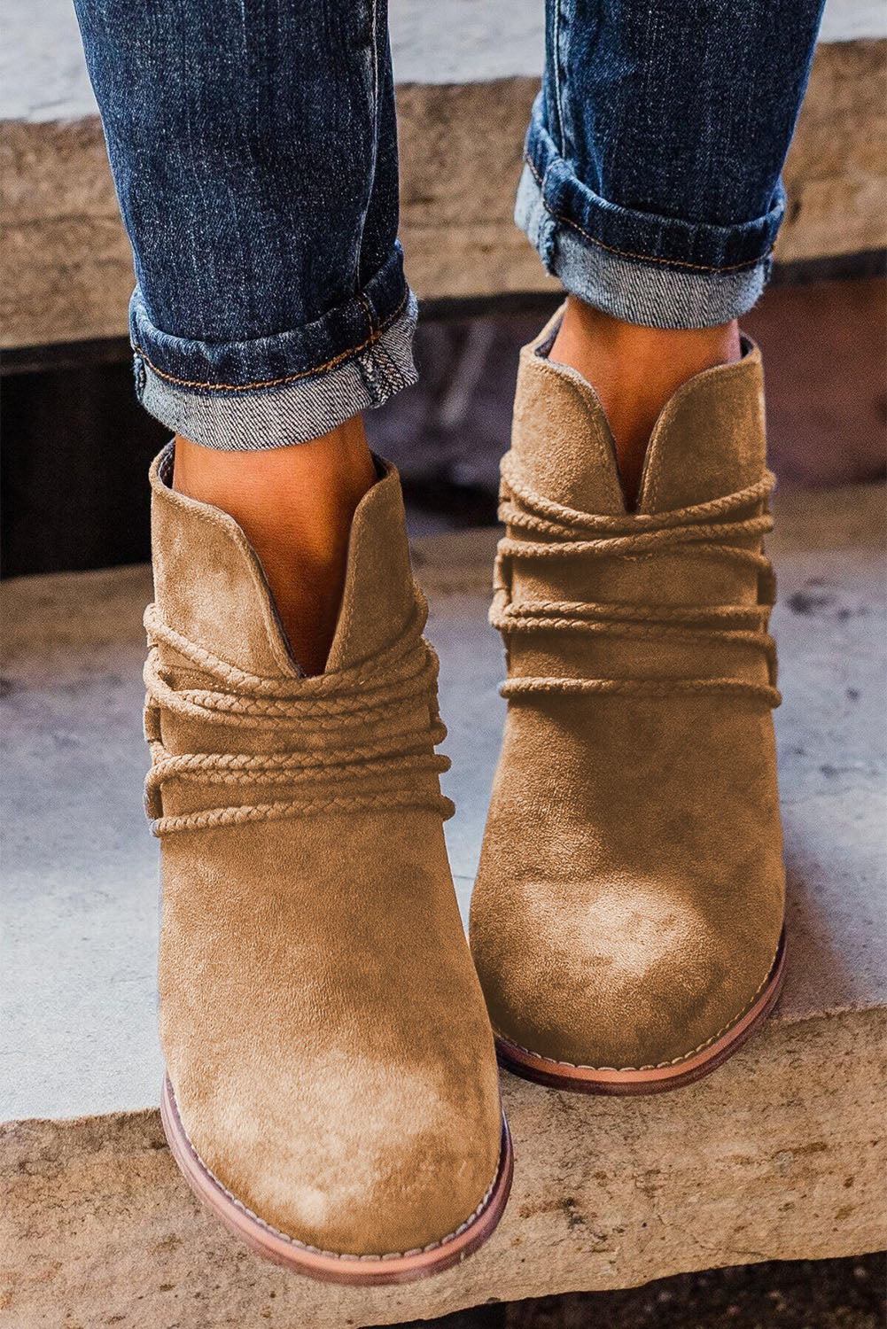 Dark Grey Criss Cross Slip-on Point Toe Heeled Boots