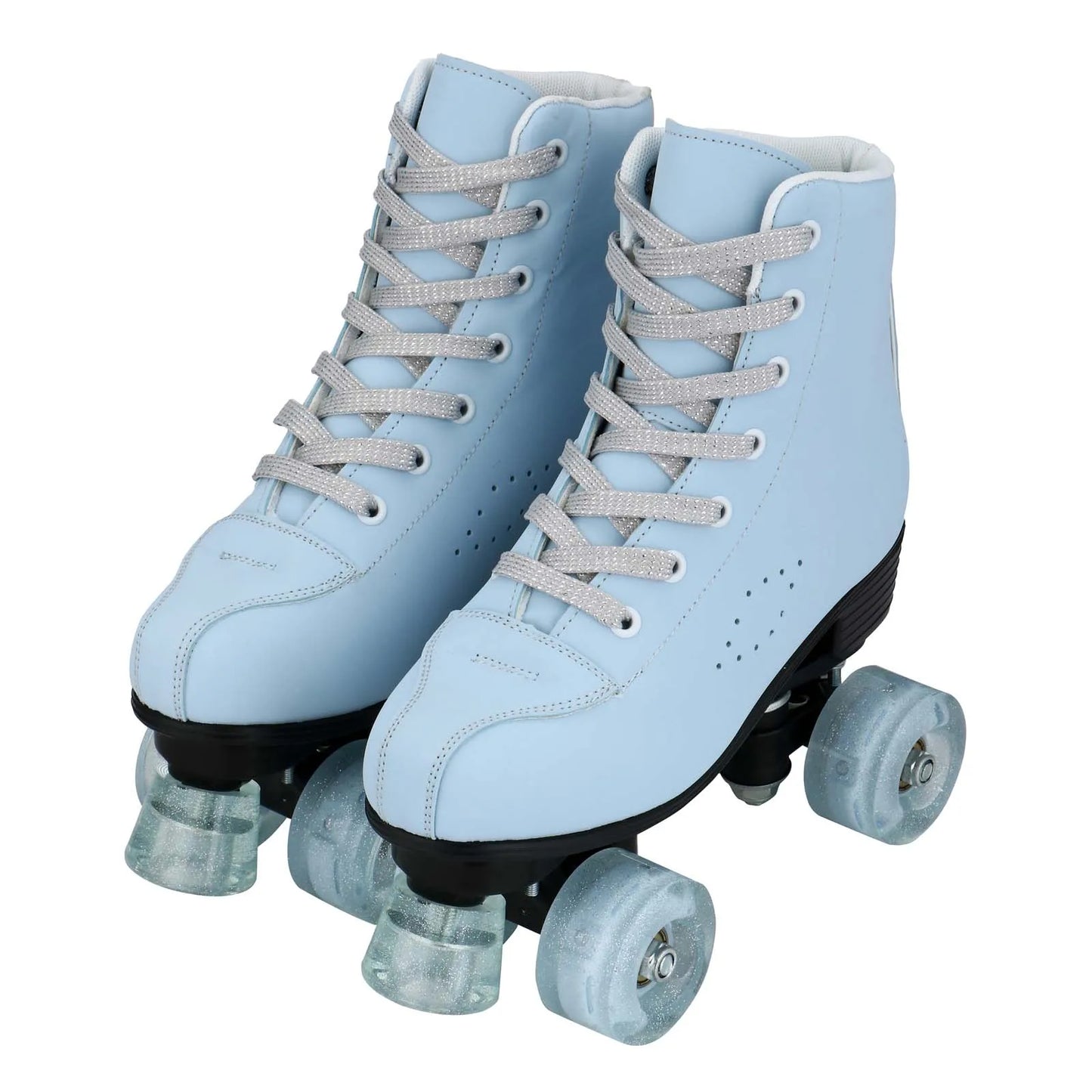 PU Leather Quad Roller Skates with Flashing wheels