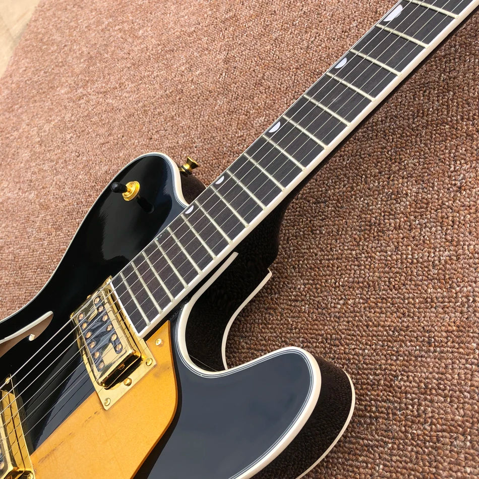 Hollow Body Electric Jazz Guitar with Gold Hardware