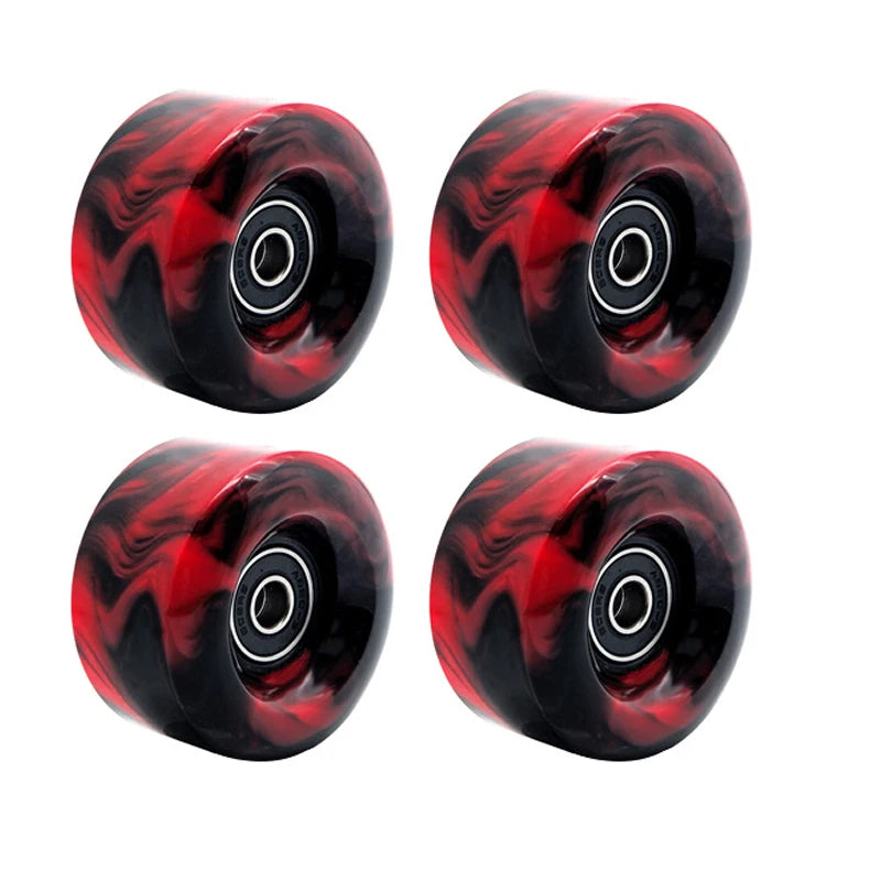 58mm x032mm 82A Pack Roller Skate Wheels with Bearings (Quad Skates and Skateboard) - 4 Pack