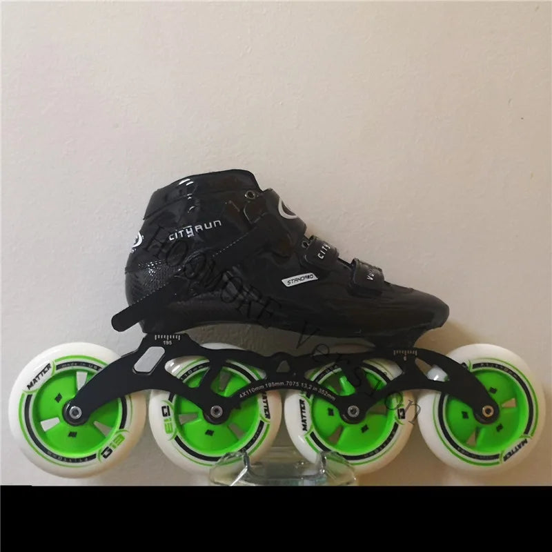 Advanced Carbon Fiber Inline Speed Skates - 7075 Alloy CNC Frame | 85A Durable PU 110mm 100mm 90mm Roller Wheels