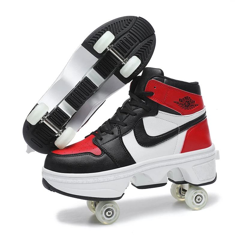 Basketball Style 4 Wheel Sneakers Skate Shoes (Heelys)