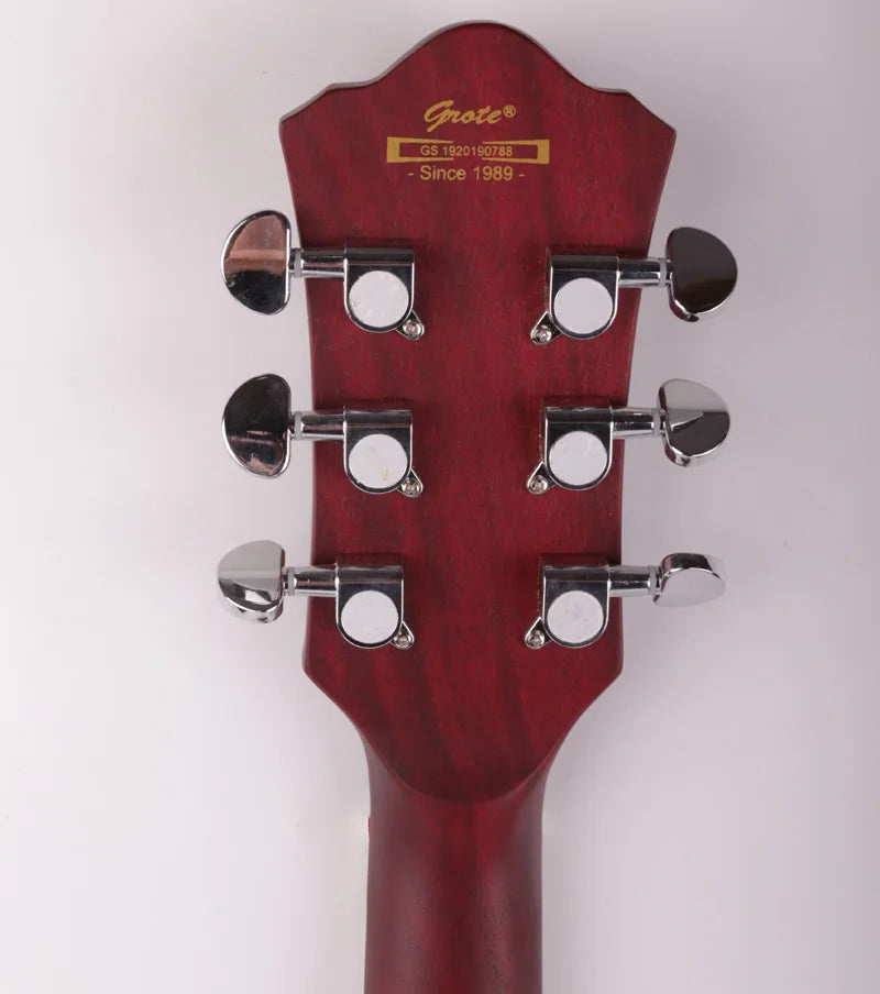 Grote F Hole Semi Hollow Body Electric Guitar (Double P90 pickups) - Red