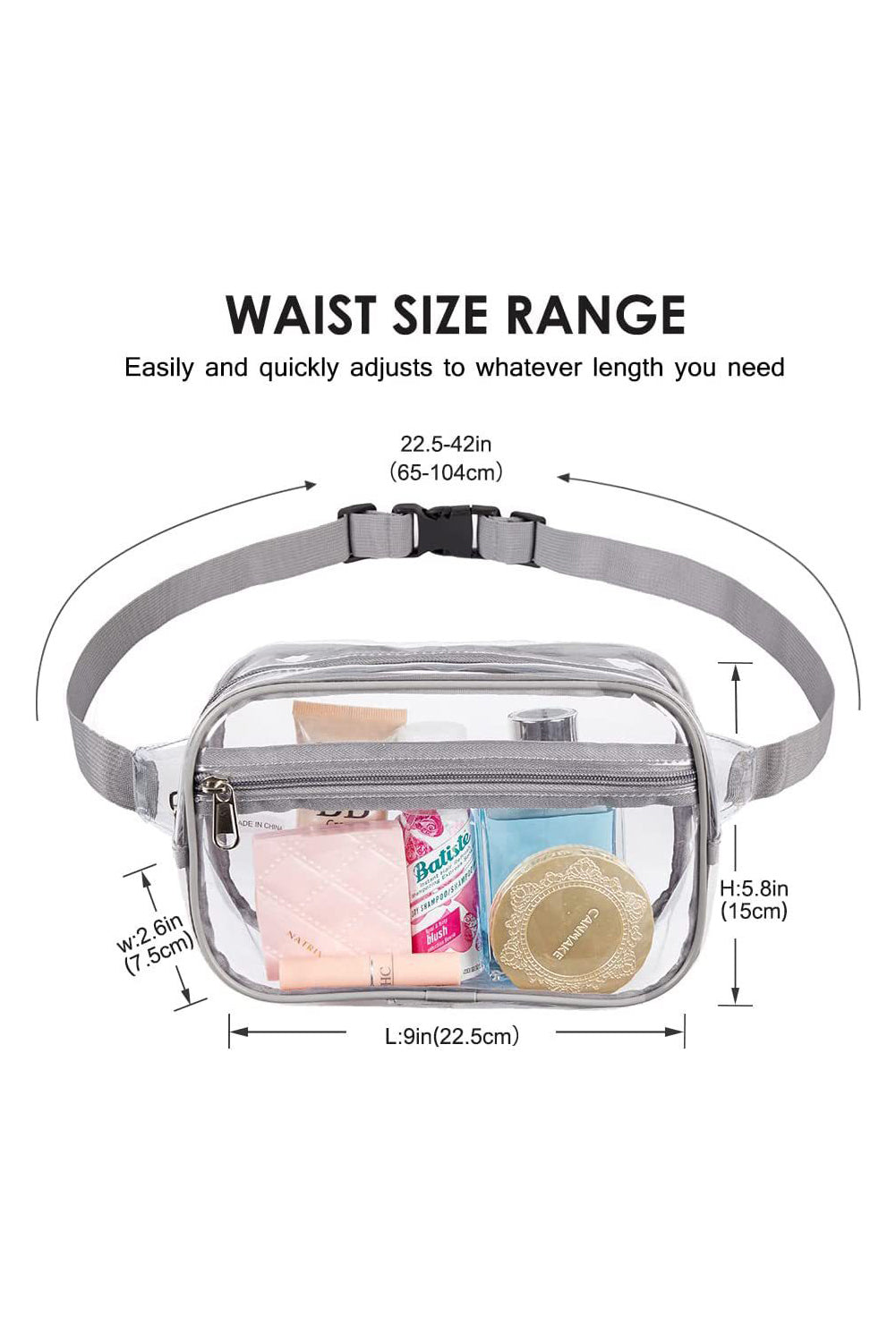 Sky Blue Clear PVC Adjustable Strap Crossbody Bag