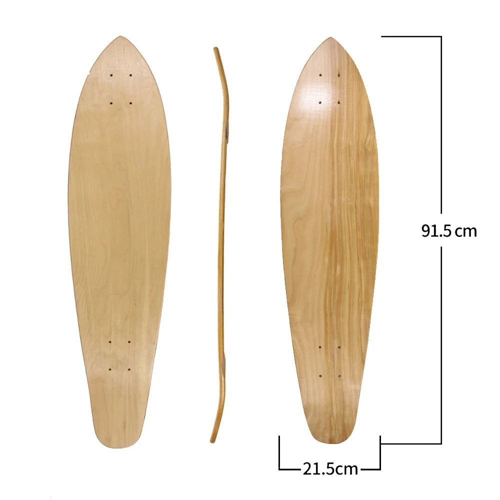 DIY Blank Skateboard Longboard - 28/30/31/33/36" Smooth Maple Deck