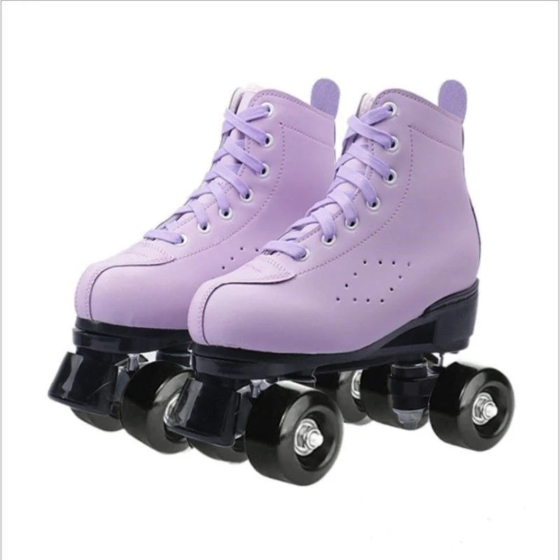 Beginner Quad Skates with Microfiber Leather Shoes