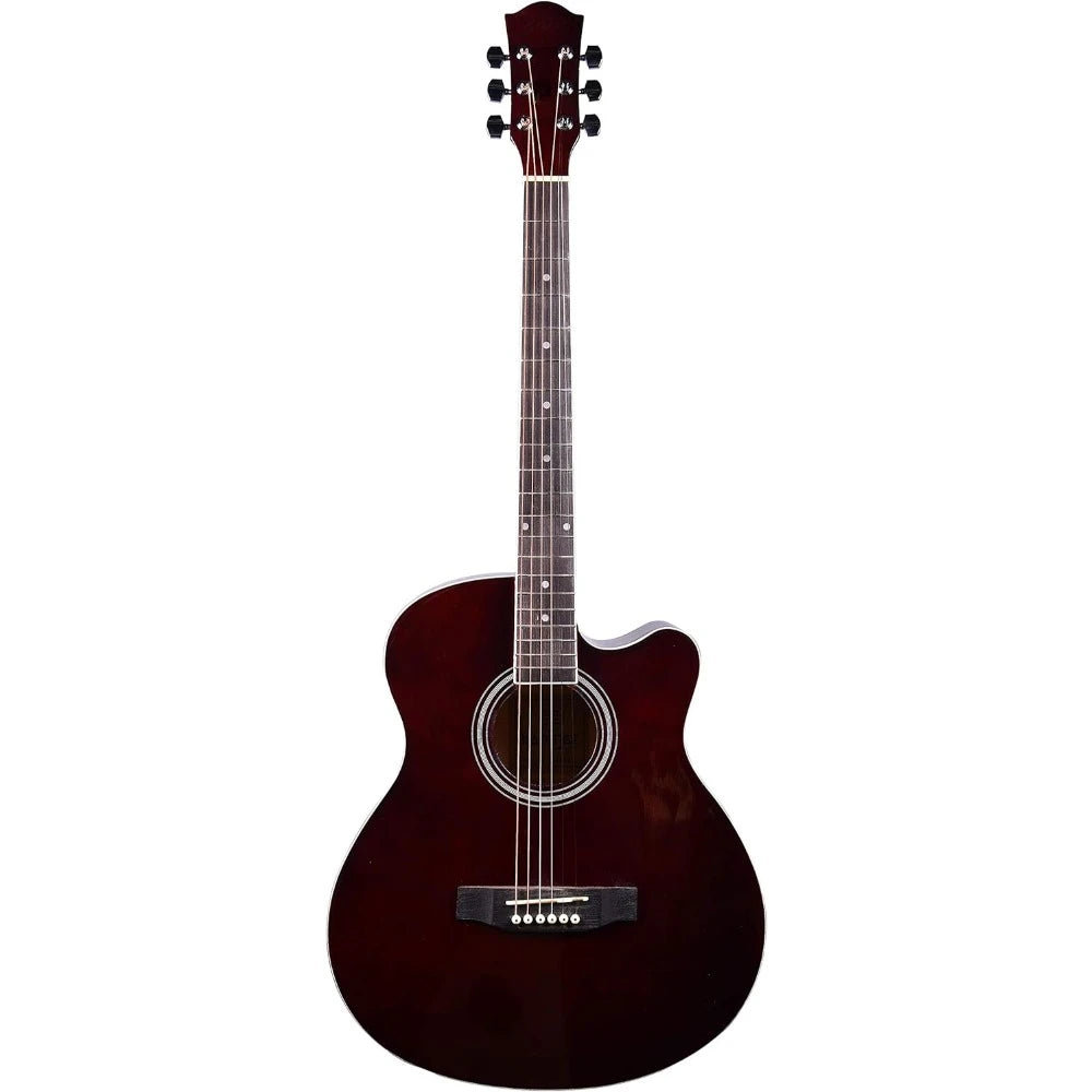 40" Original Acoustic Guitar - Spruce Veneer with Die Cast Keys - Carrying Case with Accessories