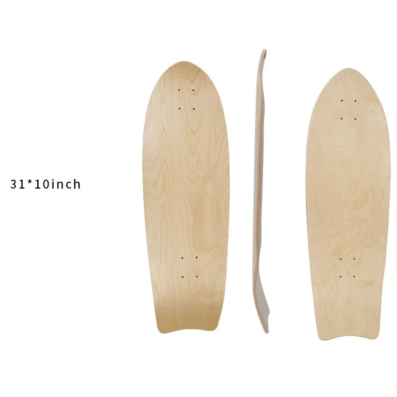 DIY Blank Skateboard Longboard - 28/30/31/33/36" Smooth Maple Deck