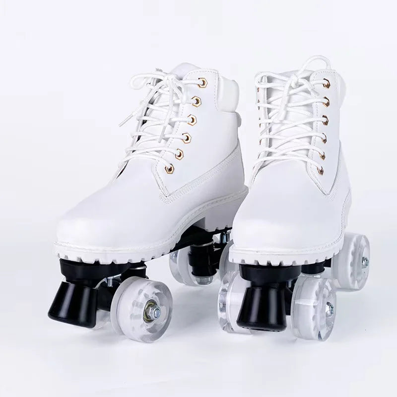 Modern Boot Style Quad Roller Dance Skates