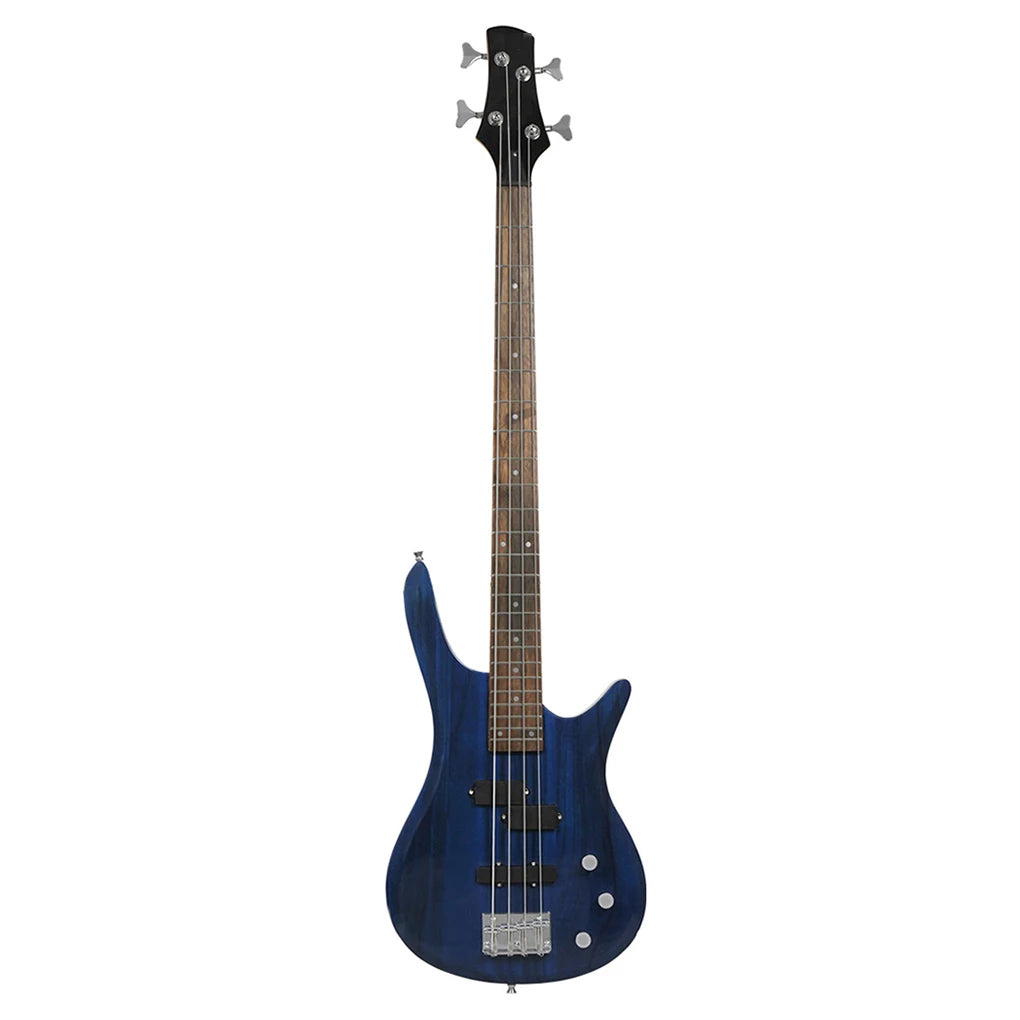 Solid Blue Grain Color, 4 String Electric Bass Guitar
