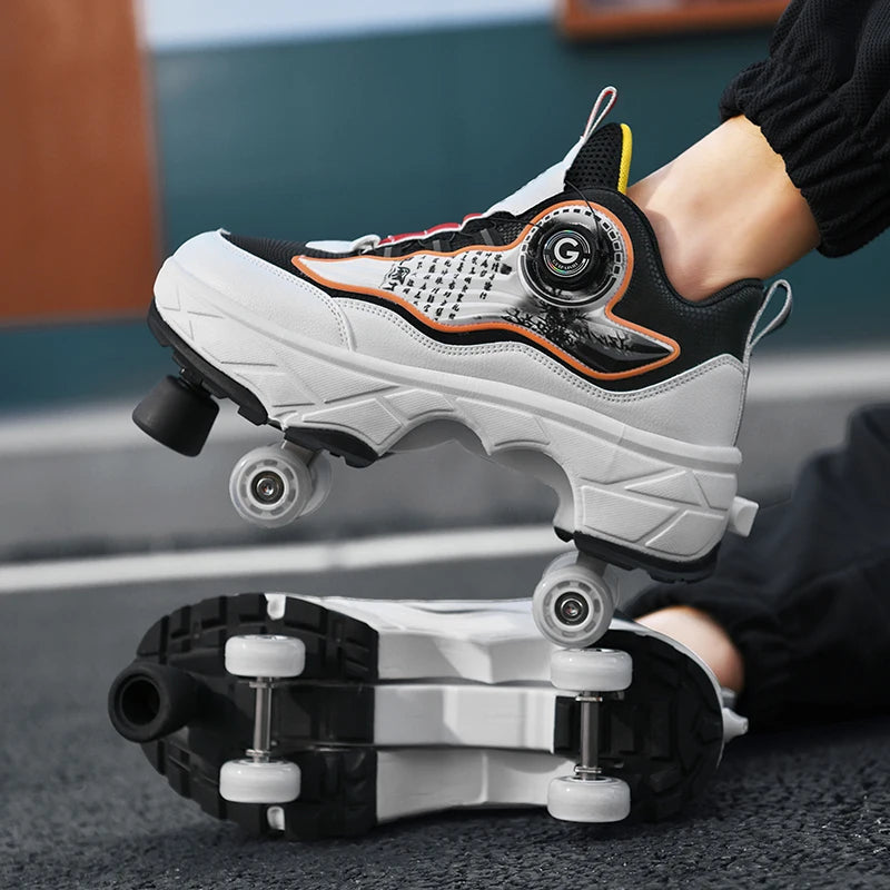Children's Fashionable Roller Skates Detachable 4-Wheel Dual-Purpose Skate Shoes (Heelys)