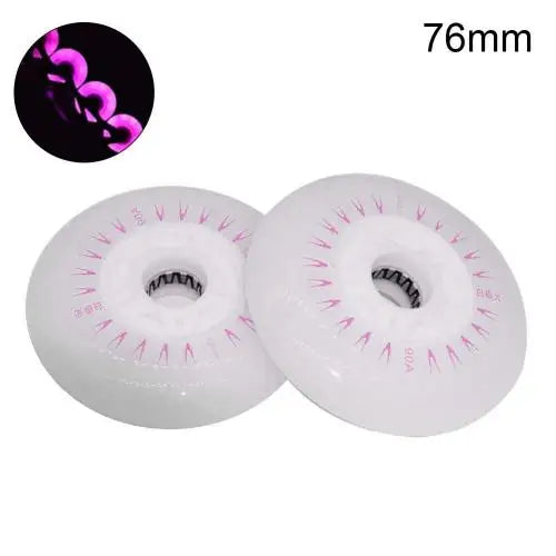 Outdoor LED In-line Speed Skate Skating Light Flashing Roller Wheels (80/76/72mm) - 2Pcs