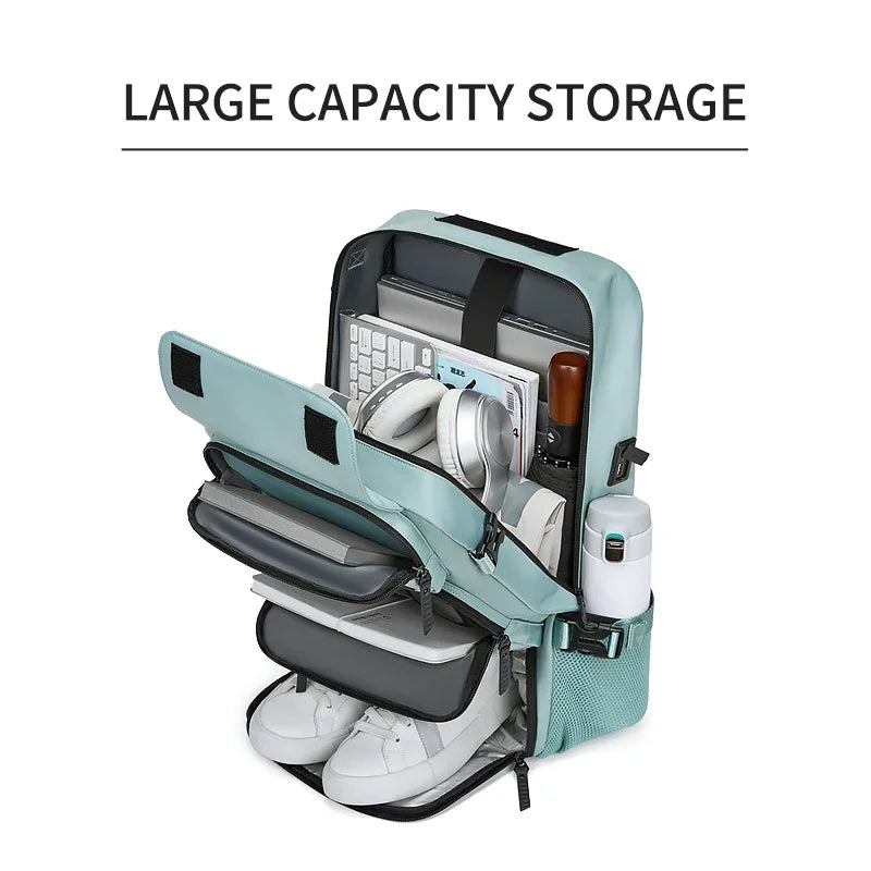 16 inch Waterproof Business Laptop Backpack with Shoe Bag