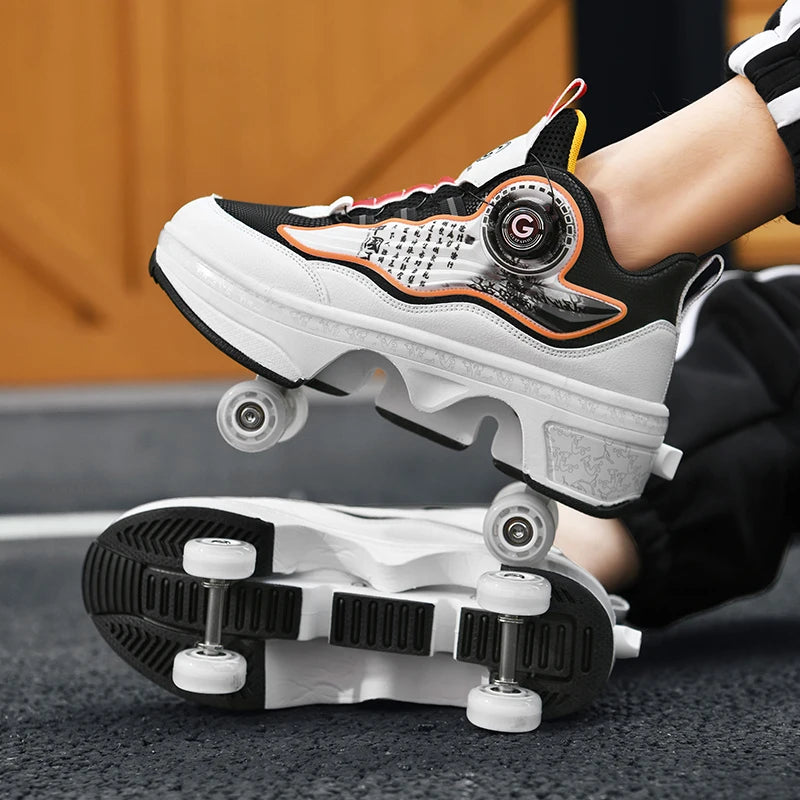 Children's Fashionable Roller Skates Detachable 4-Wheel Dual-Purpose Skate Shoes (Heelys)