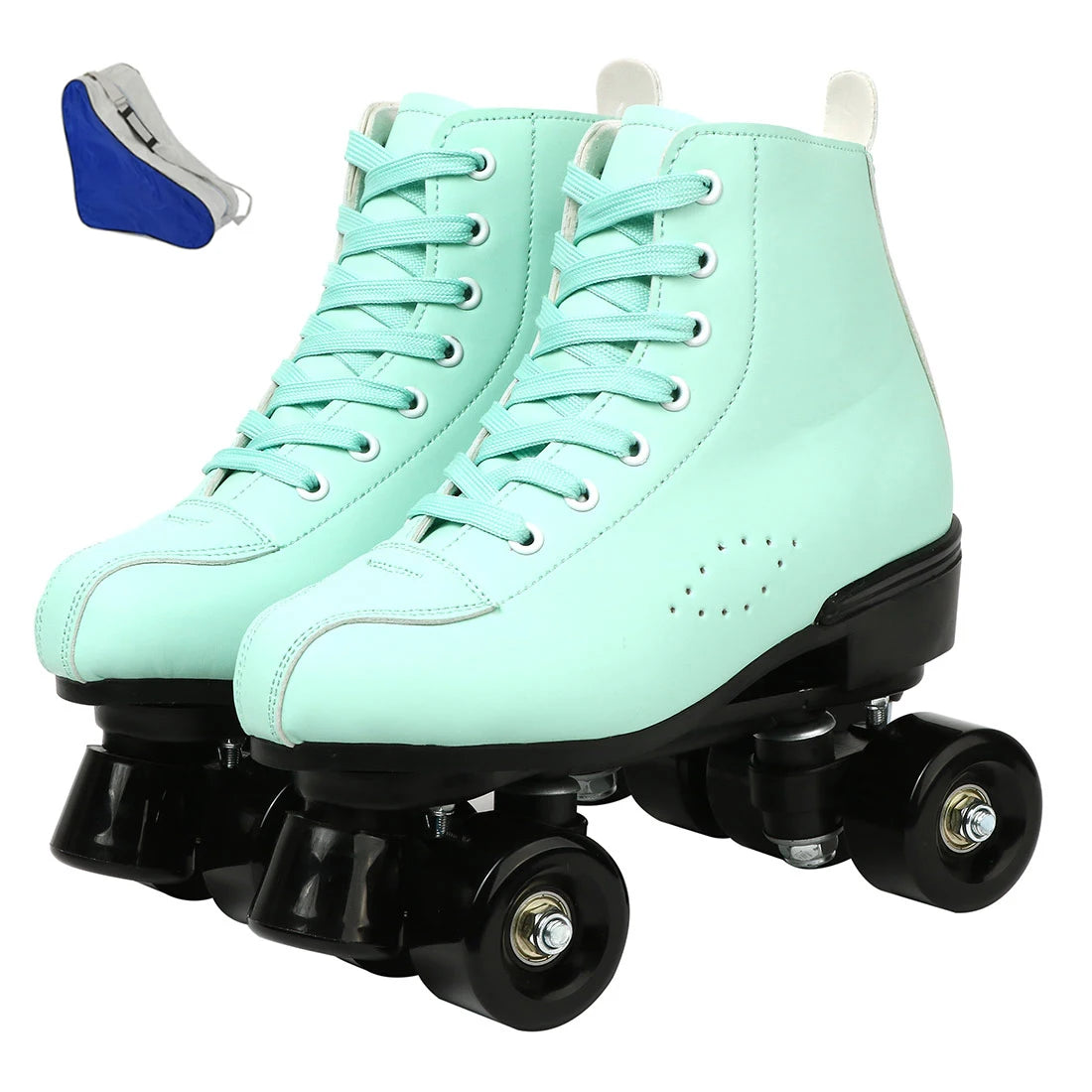 PU Leather Roller Skates, Elegant Red