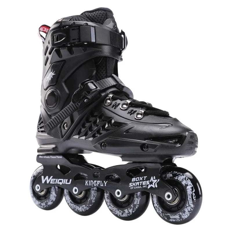Outdoor Flat 4 Wheel Inline Free Skate Roller Blades - Aluminum Trucks & PU Wheels