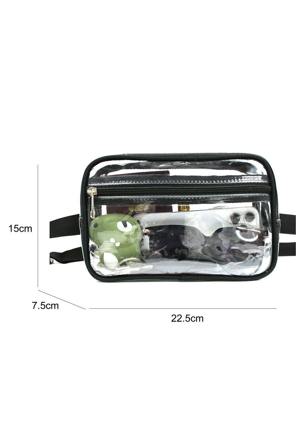 Sky Blue Clear PVC Adjustable Strap Crossbody Bag