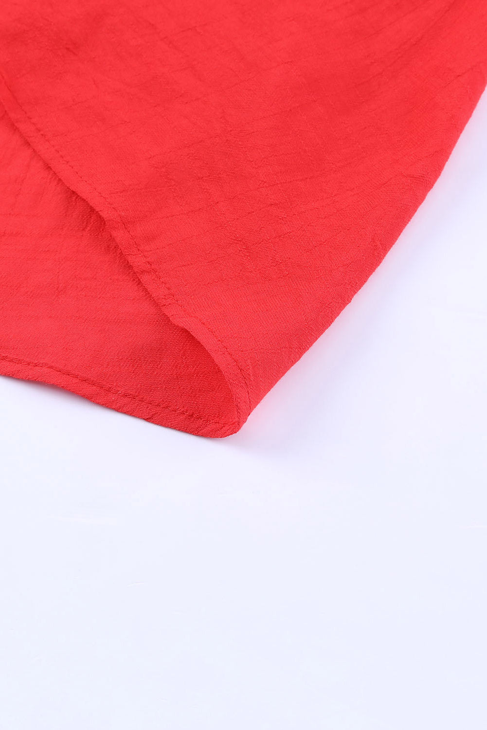 Red O-ring Smocked Back Spaghetti Straps Tiered Boho Dress