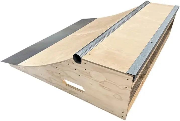 Ultimate All in One Skate Session - Lutzka's 3 in 1 Quarter Pipe by OC Ramps - Wood Skateboard Quarter Pipe, Ledge & Launch Ramp