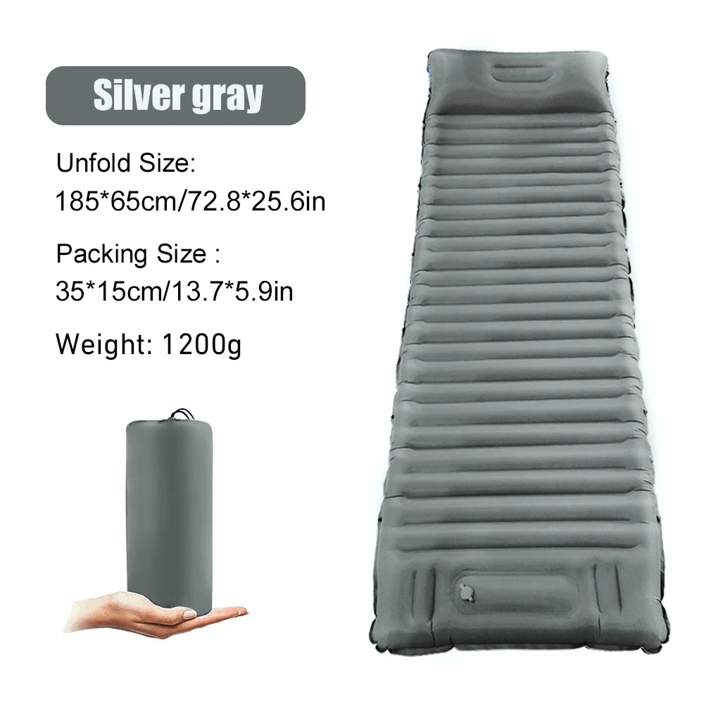 Ultralight Thicken Outdoor Inflatable Mattress with Built-in Pump